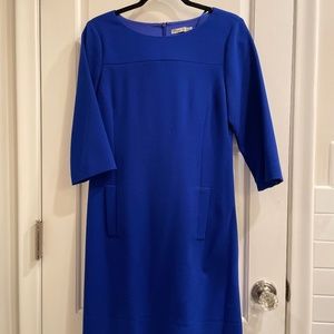 Royal Blue Crepe A-Line Dress